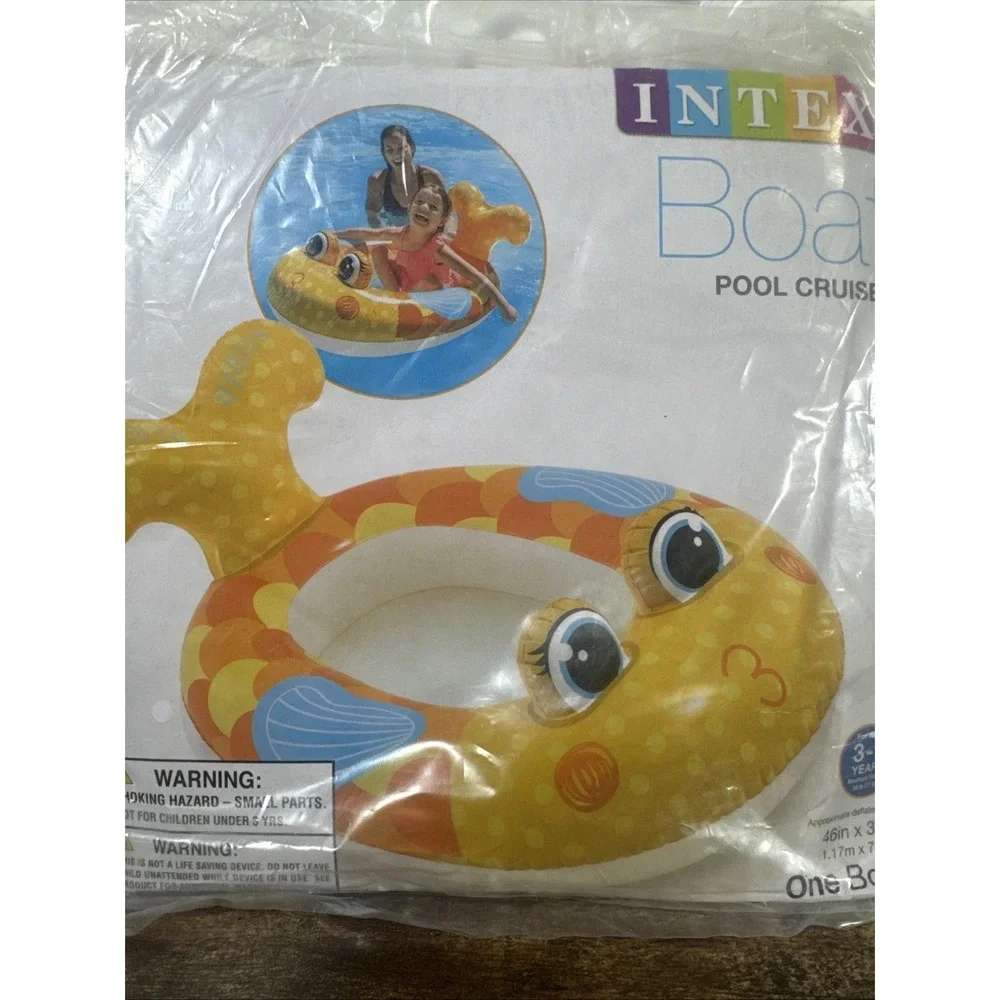 Intex Boat Pool Cruiser Raft 3-6 Years‎ Kids Inflatable Swim Raft Summer Fun NEW